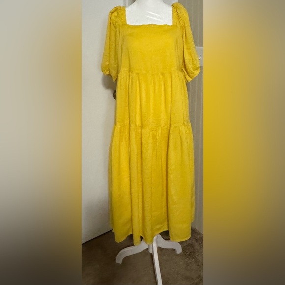 NWT Old Navy dress prairie modest cottagecore puff sleeve ruffles peasant boho - Picture 1 of 8